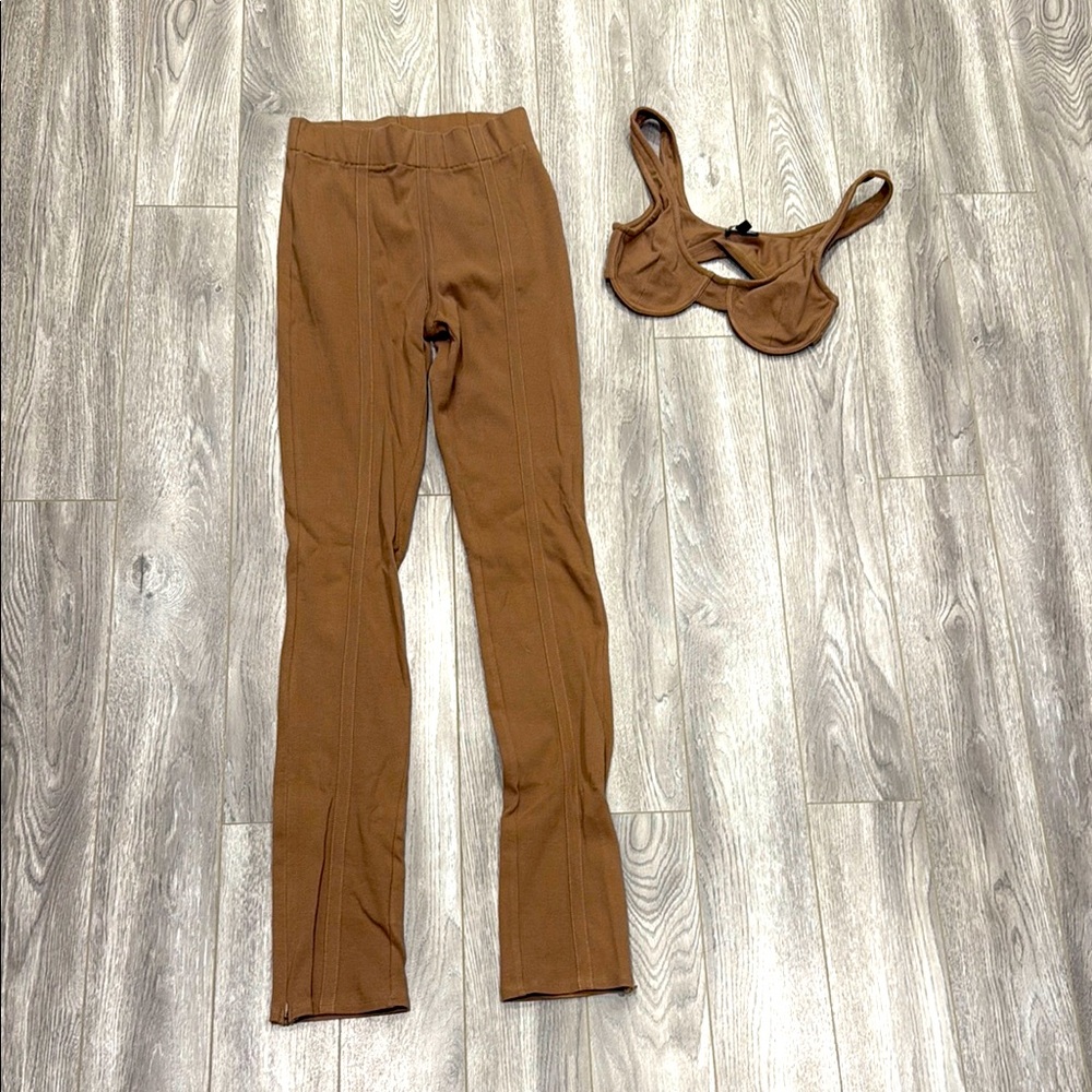 Fashion Nova Brown Wide Leg Pants